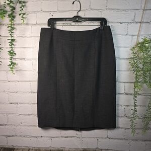 LOFT CHARCOL PENCIL SKIRT WOMENS SIZE 10 STRETCHY CASUAL